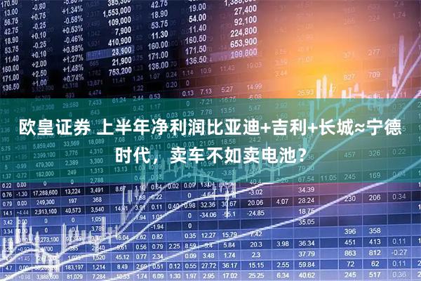 欧皇证券 上半年净利润比亚迪+吉利+长城≈宁德时代，卖车不如卖电池？